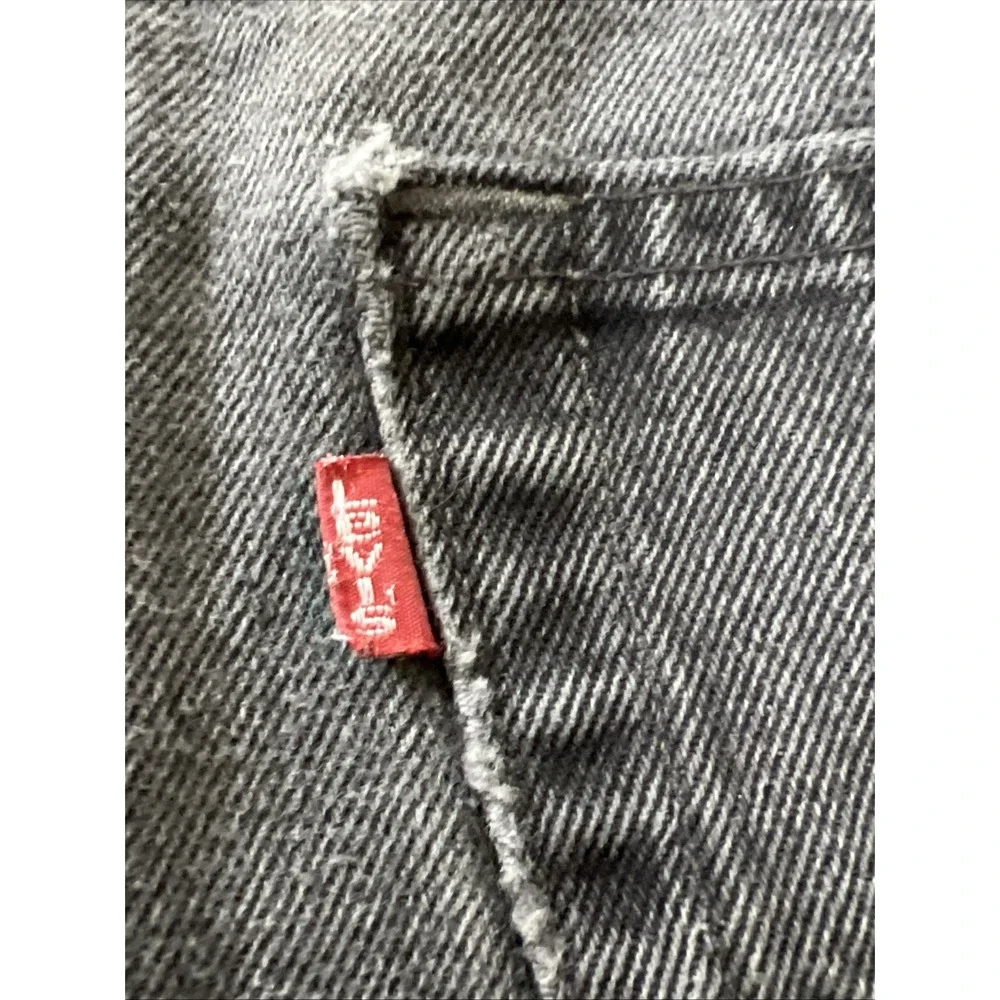 Levi's Mens 550 Classic Straight Jeans‎ Black Pockets Relaxed Fit Distress 40x32